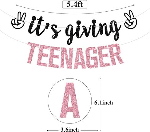 It's Giving Teenager Banner, Bruh I'm 13, Official Teenager, Hello Thirteen, Happy 13th Birthday Party Decorations Supplies for Girls in Saudi Arabia