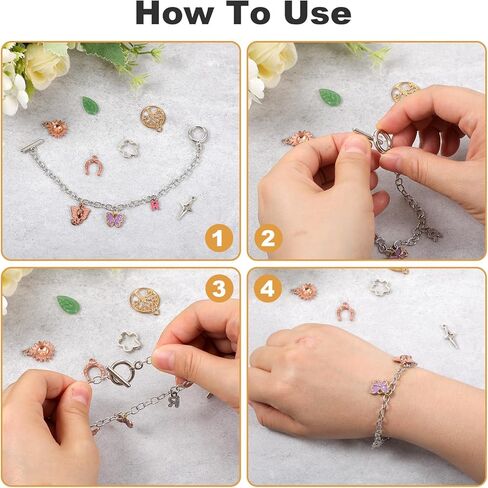 80 Pcs Silver Chain Bracelets Link with OT Toggle Clasps - Bulk Charm Bracelets for Women, Alloy Minimalist Jewelry Making Supplies for DIY Craft Projects and Gift Giving in Saudi Arabia
