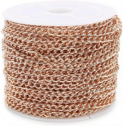 Chains for Jewelry Making, Black Metal Cable Link Chain Spool for DIY Necklaces Bracelets and Bag Straps, Cut-to-Length Craft Chain, 1 Piece in Saudi Arabia
