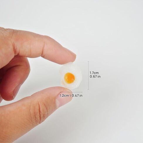 Miniature Fried Eggs Set (10 Pack) | 1:12 Scale Dollhouse Kitchen Food Accessories | Realistic Dollhouse Miniatures, Non-Edible in Saudi Arabia