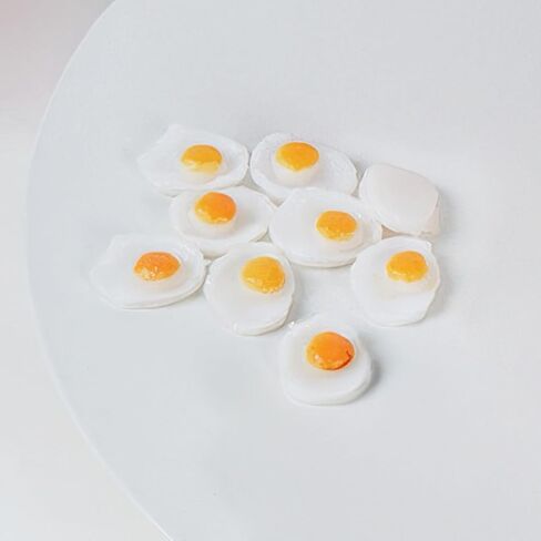 Miniature Fried Eggs Set (10 Pack) | 1:12 Scale Dollhouse Kitchen Food Accessories | Realistic Dollhouse Miniatures, Non-Edible in Saudi Arabia