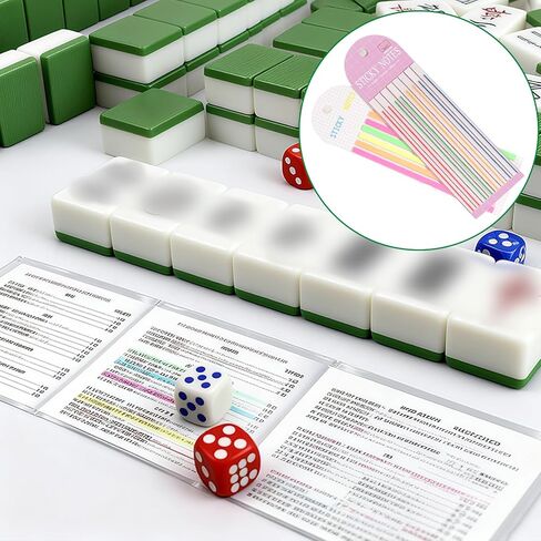 8 عبوات/1280 قطعة من ملاحظات Mahjong Finder، خط تمييز وشريط لاصق قابل للكتابة وشريط Mah Jong Card Rule Marker Reader مساعد استراتيجي للاعبين والمبتدئين، مجموعة إكسسوارات الهدايا in Saudi Arabia