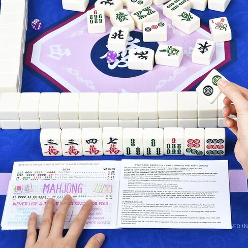 Mahjong Line Finder with Rules, 4 Pack White Mahjong Rules Helper Reader Beginner-Friendly Accessories in Kuwait