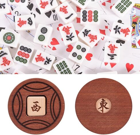 Wooden Mahjong Wind Indicator for Chinese or American Mahjong Play, Mah Jong Game Wind Bettor Game Direction Dice Essential Indicator Accessory for Professional and Casual Entertainment in Saudi Arabia