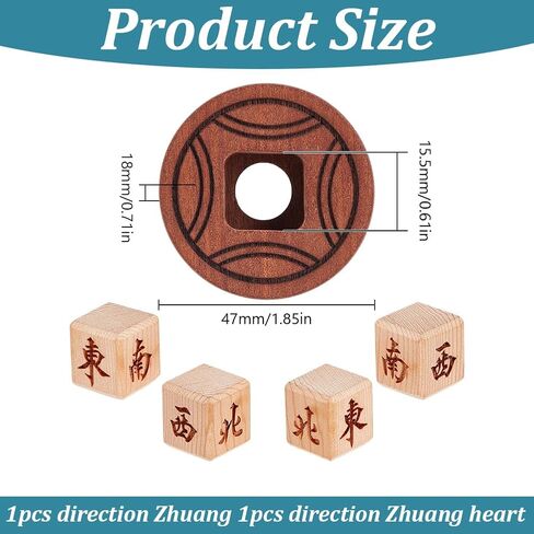 Wooden Mahjong Wind Indicator for Chinese or American Mahjong Play, Mah Jong Game Wind Bettor Game Direction Dice Essential Indicator Accessory for Professional and Casual Entertainment in Saudi Arabia