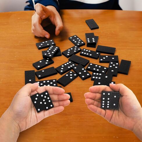 30 Pack Mini Wooden Dominoes Set, Double 6 Dominos Game with Wood Case&Instructions, Bulk Domino Party Favor, 28 Tiles Domino Travel Box Set, Miniature Classic Board Activity for Adults in Saudi Arabia