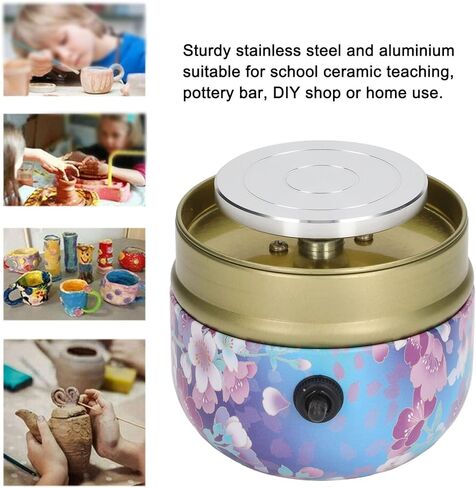 Mini Pottery Wheel Machine, Adjustable Speed Pottery Wheel Clay Tool with Tray for Kids, Beginners and Ceramics Art in Saudi Arabia