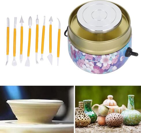 Mini Pottery Wheel Machine, Adjustable Speed Pottery Wheel Clay Tool with Tray for Kids, Beginners and Ceramics Art in Saudi Arabia