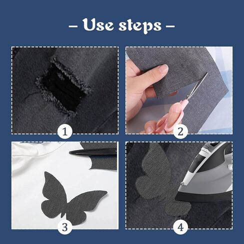 5 Rolls Jeans Denim Patches, 8 x 50cm Inside and Outside Iron On Patches for Jeans Clothing Hole Repairing and Decoration (5 Colors) in Saudi Arabia