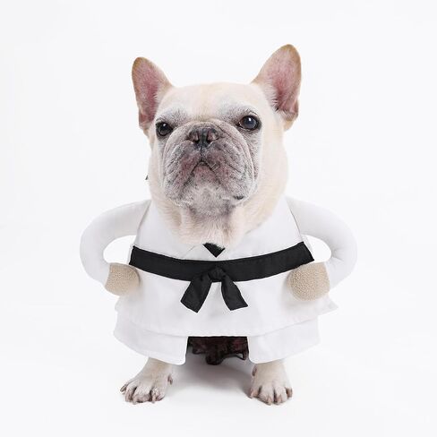 ETIAL Martial Arts Pet Costume for Halloween - Karate Uniform with Adjustable Self-Adhesive Strap for Dogs & Cats - Funny Animal Costume Easy On/Off L in Saudi Arabia