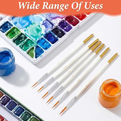 Fine Liner Watercolor Brushes 6Pcs Script Writer Brush For Acrylic Paints Highly Flexible Paint Brushes Extra Long Fine Point Tip Pinstriping Scroll Outlining Brush For Watercolor Gouache Oil Painting in Saudi Arabia