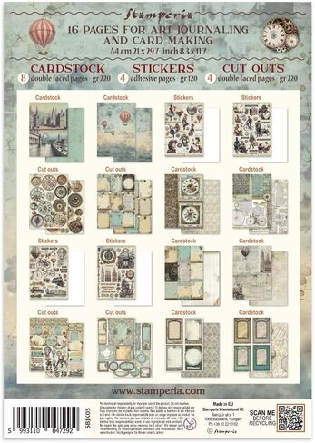 Stamperia - Junk Journal Stickers, Cut-Outs, and Backgrounds for Scrapbooks, Albums, Card Making, Bullet Journalling and More, Perfect for Hobbies, Crafts, and Gifting (Voyages Fantastiques) in Saudi Arabia