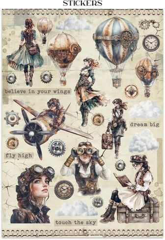 Stamperia - Junk Journal Stickers, Cut-Outs, and Backgrounds for Scrapbooks, Albums, Card Making, Bullet Journalling and More, Perfect for Hobbies, Crafts, and Gifting (Voyages Fantastiques) in Saudi Arabia