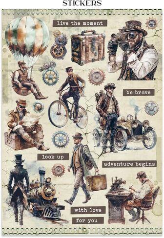 Stamperia - Junk Journal Stickers, Cut-Outs, and Backgrounds for Scrapbooks, Albums, Card Making, Bullet Journalling and More, Perfect for Hobbies, Crafts, and Gifting (Voyages Fantastiques) in Saudi Arabia