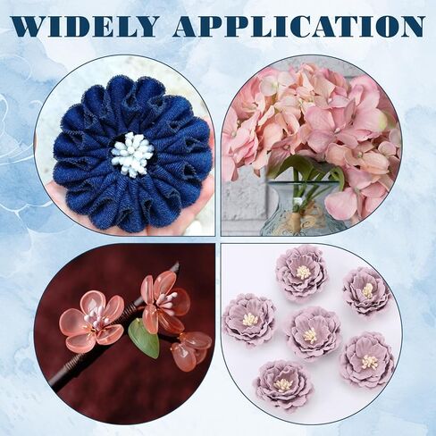 1200 Pcs Flower Stamens for Crafts, White Pearl Double Heads Stamens for Flower Making Artificial Flowers Stamen Hand-Made Matt Floral Stamen for Wedding Party Home Scrapbook Decoration, 10 Colors in Saudi Arabia