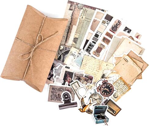 Vintage Scrapbook Stickers Set, 30 Sheets Retro Decorative Stickers for Journaling, Photo Album, Scrapbooking Supplies in Saudi Arabia