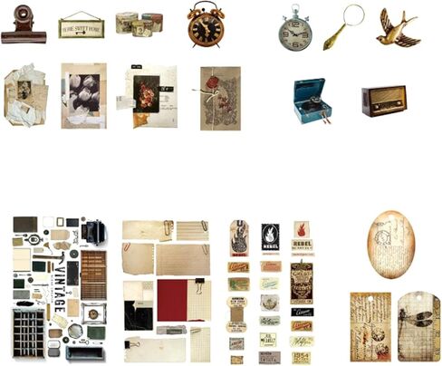 Vintage Scrapbook Stickers Set, 30 Sheets Retro Decorative Stickers for Journaling, Photo Album, Scrapbooking Supplies in Saudi Arabia