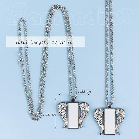 Framendino, 6 Pack Sublimation Angel Wings Blank Necklace With Chain for DIY Making in Saudi Arabia