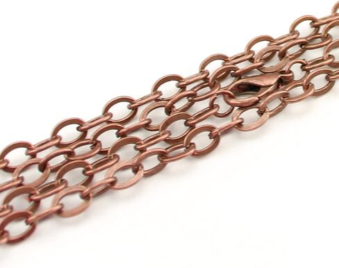CleverDelights 5x7mm Cable Chain Necklaces - Antique Copper Color - 10 Pack - 24 Inch Length in Saudi Arabia