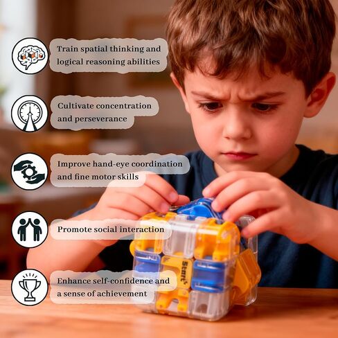 2 Pack 3D Rolling Ball Maze Cube for Adults, Sensory Toys Labyrinth 3D Puzzle Maze Cube, Educational Learning Toys for Logical Thinking Holidays in Saudi Arabia