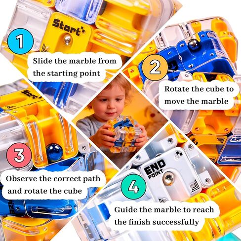 2 Pack 3D Rolling Ball Maze Cube for Adults, Sensory Toys Labyrinth 3D Puzzle Maze Cube, Educational Learning Toys for Logical Thinking Holidays in Saudi Arabia