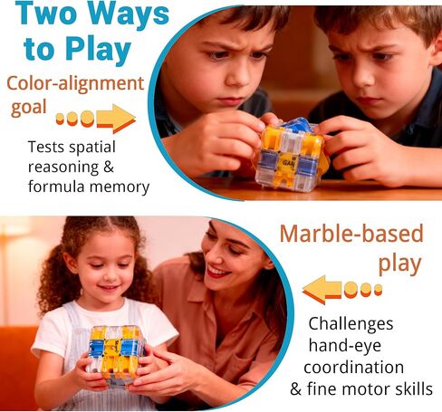 2 Pack 3D Rolling Ball Maze Cube for Adults, Sensory Toys Labyrinth 3D Puzzle Maze Cube, Educational Learning Toys for Logical Thinking Holidays in Saudi Arabia