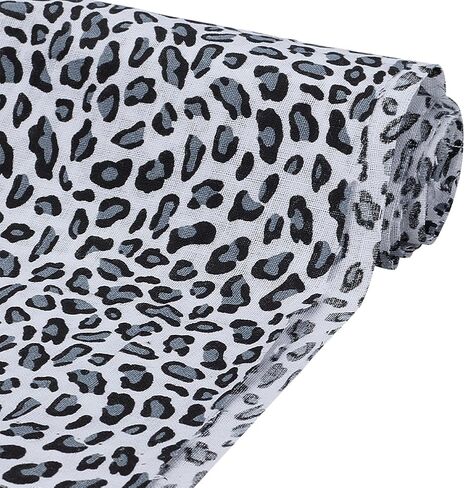 FINGERINSPIRE 1.09Yards Black White Leopard Print Cotton Fabric 62inch Wide Animal Leopard Pattern Craft Fabric for Sewing Rectangle Cotton Material for Clothes Sewing DIY Making Supplies Craft Decor in Saudi Arabia