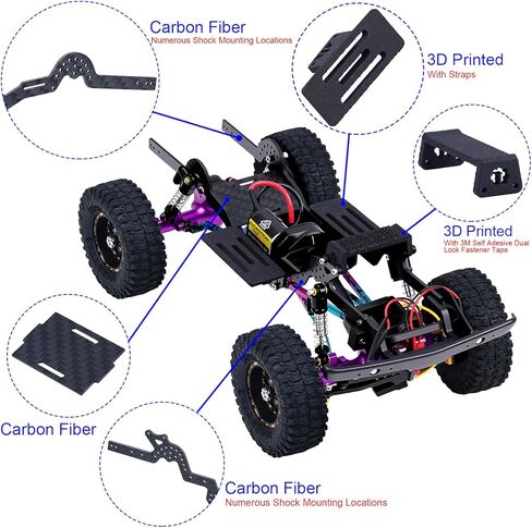 Carbon Fiber LCG Chassis Kit Frame Rail for Axial SCX24 Chevrolet C10 JLU Bronco Base Camp 1/24 RC Crawler Car in Saudi Arabia