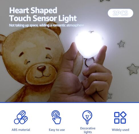 2Pcs Purse Glow Heart Light, LED Automatic Sensor Handbag Lights, Touch Activated Bag Light, Mini Handbag Purse Lamp for Purse Women Girls (Love) in Saudi Arabia