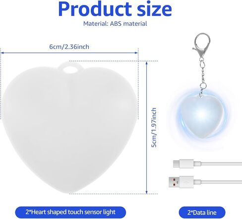 2Pcs Purse Glow Heart Light, LED Automatic Sensor Handbag Lights, Touch Activated Bag Light, Mini Handbag Purse Lamp for Purse Women Girls (Love) in Saudi Arabia