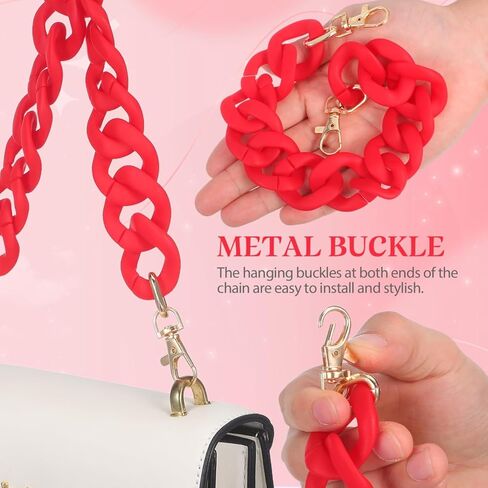 حزام سلسلة محفظة ABOOFAN، استبدال حزام سلسلة حقيبة أكريليك، سحر تمديد المحفظة القصيرة لحقائب اليد وحقائب الكتف وإكسسوارات الحرف اليدوية (أحمر) in Saudi Arabia