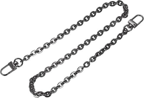 Purse Chain Strap, 24"x0.28" Flat Chain Strap Handbag Chains Accessories Purse Straps Shoulder Cross Body Replacement Straps, Dark Grey in Saudi Arabia