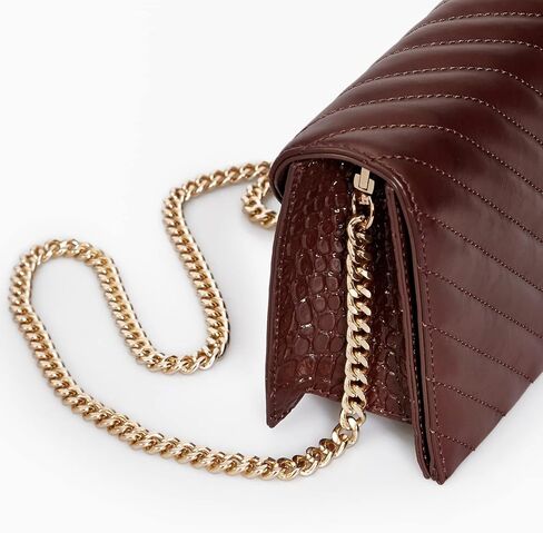 Purse Chain Strap, 24"x0.28" Flat Chain Strap Handbag Chains Accessories Purse Straps Shoulder Cross Body Replacement Straps, Dark Grey in Saudi Arabia