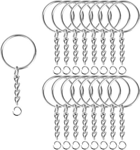 BEADNOVA Split Keychain Ring Silver Keychain Rings for Crafts Metal Key Chain Kit for Jewelry Making Key Chains Accessories Craft DIY (25mm, 150pcs) in Saudi Arabia