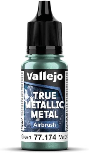 Vallejo - Dusken Green Airbrush | True Metallic Metal TMM | Acrylic Colors for Painting Metal Effects on Fantasy, Historical, and Wargaming Miniatures | 18 ml (0.6 fl.oz.) in Saudi Arabia