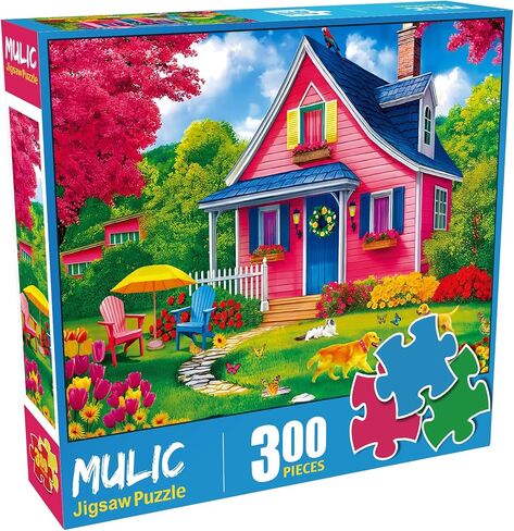 300 Piece Puzzles for Adults Kids - Jigsaw Puzzle - The Pink Courtyard House in Saudi Arabia