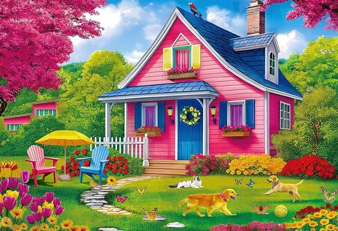 300 Piece Puzzles for Adults Kids - Jigsaw Puzzle - The Pink Courtyard House in Saudi Arabia