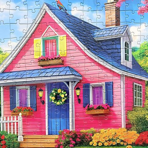300 Piece Puzzles for Adults Kids - Jigsaw Puzzle - The Pink Courtyard House in Saudi Arabia