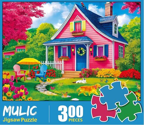 300 Piece Puzzles for Adults Kids - Jigsaw Puzzle - The Pink Courtyard House in Saudi Arabia