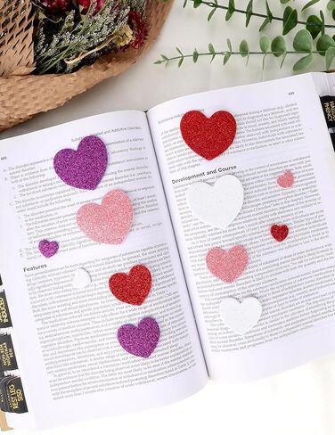 200 Pcs Foam Heart Stickers, 3 Sizes 4 Colors Self Adhesive Glitter Sticker for Valentine's Day, DIY Crafts, Greeting Cards in Saudi Arabia