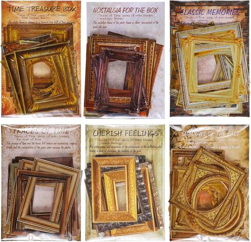 Classicseali 180pcs ملصقات الإطار لسكرابوكينغ، ملصقات إطار الصورة القابلة للصق، خمر القصاصات إطارات الصور ملصق، ديكورات سجل القصاصات لألبوم DIY غير المرغوب فيه مجلة سكرابوكينغ الحرف in Saudi Arabia