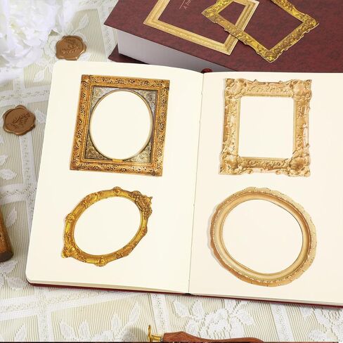 Classicseali 180pcs ملصقات الإطار لسكرابوكينغ، ملصقات إطار الصورة القابلة للصق، خمر القصاصات إطارات الصور ملصق، ديكورات سجل القصاصات لألبوم DIY غير المرغوب فيه مجلة سكرابوكينغ الحرف in Saudi Arabia