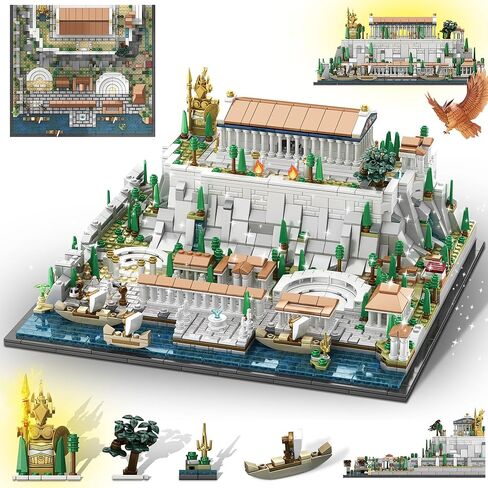 Architecture Acropolis Castle, Famous Landmark Architecture Athenian Acropolis Building Block Sets, Collectible Exhibition Model for Children and Adults in Saudi Arabia