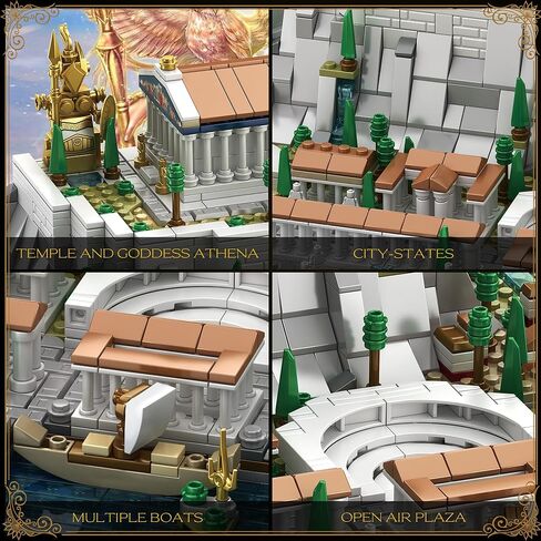Architecture Acropolis Castle, Famous Landmark Architecture Athenian Acropolis Building Block Sets, Collectible Exhibition Model for Children and Adults in Saudi Arabia