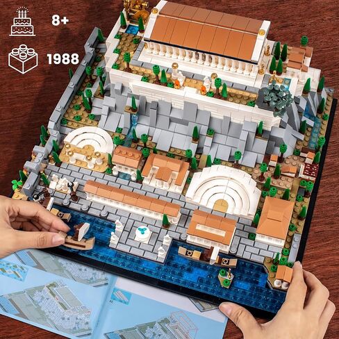 Architecture Acropolis Castle, Famous Landmark Architecture Athenian Acropolis Building Block Sets, Collectible Exhibition Model for Children and Adults in Saudi Arabia
