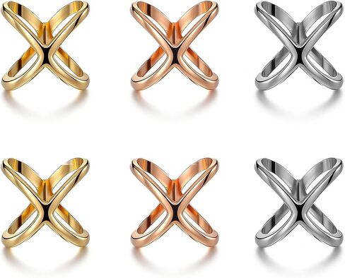 TIESOME 6Pcs X Shape Scarf Ring, 3 Colors Wonderful Scarf Ring Scarf Clips Scarves Buckle Holder Silk Scarves Pin Shawl Buckles Silk Scarfs Clasp Holder Clothing Decoration Accessories for Women in Saudi Arabia