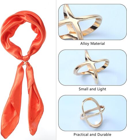 TIESOME 6Pcs X Shape Scarf Ring, 3 Colors Wonderful Scarf Ring Scarf Clips Scarves Buckle Holder Silk Scarves Pin Shawl Buckles Silk Scarfs Clasp Holder Clothing Decoration Accessories for Women in Saudi Arabia