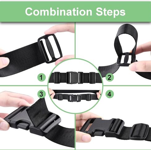 CooBigo 6 Set 1.5 Inch Plastic Quick Release Buckles + 12 pcs Tri-glide Slides in Saudi Arabia