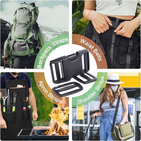 CooBigo 6 Set 1.5 Inch Plastic Quick Release Buckles + 12 pcs Tri-glide Slides in Saudi Arabia