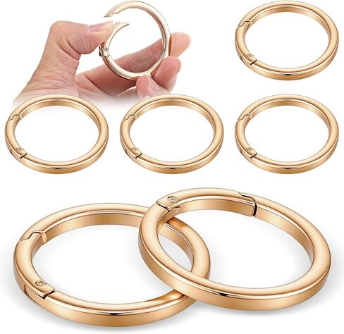 6 قطعة حلقة تسلق مستديرة 2in دائرة حلقة تسلق O مشبك حلقي سلسلة مفاتيح ذهبية كليب ل Keyrings مشبك أكياس المحافظ مفاتيح حقيبة يد الحرف in Kuwait